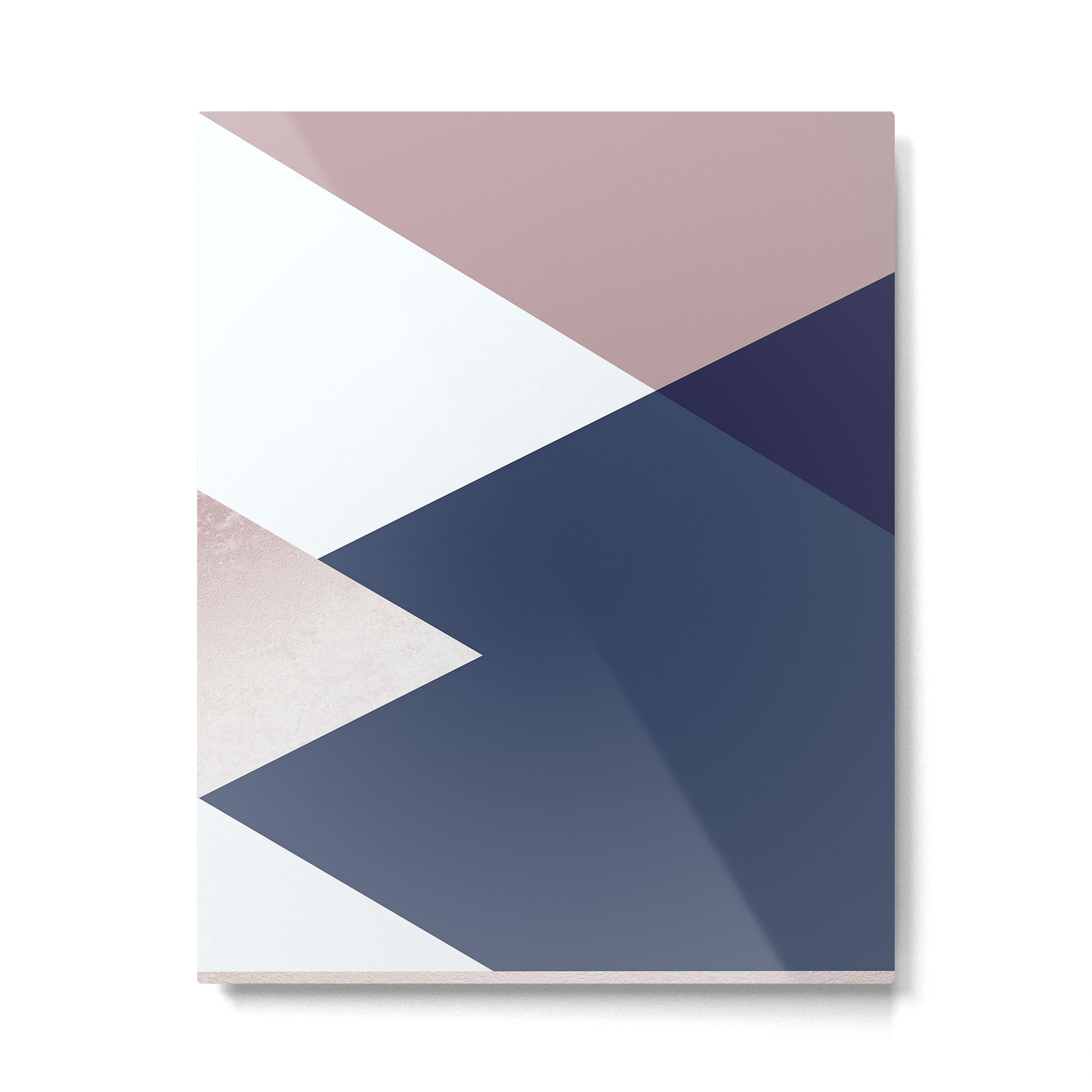 Geometrics - blush indigo rose gold Metal Print Gallery Image 4