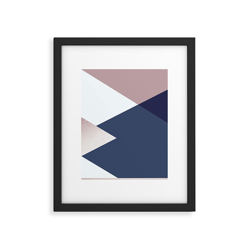 Geometrics - blush indigo rose gold Framed Art Print Gallery Image 5