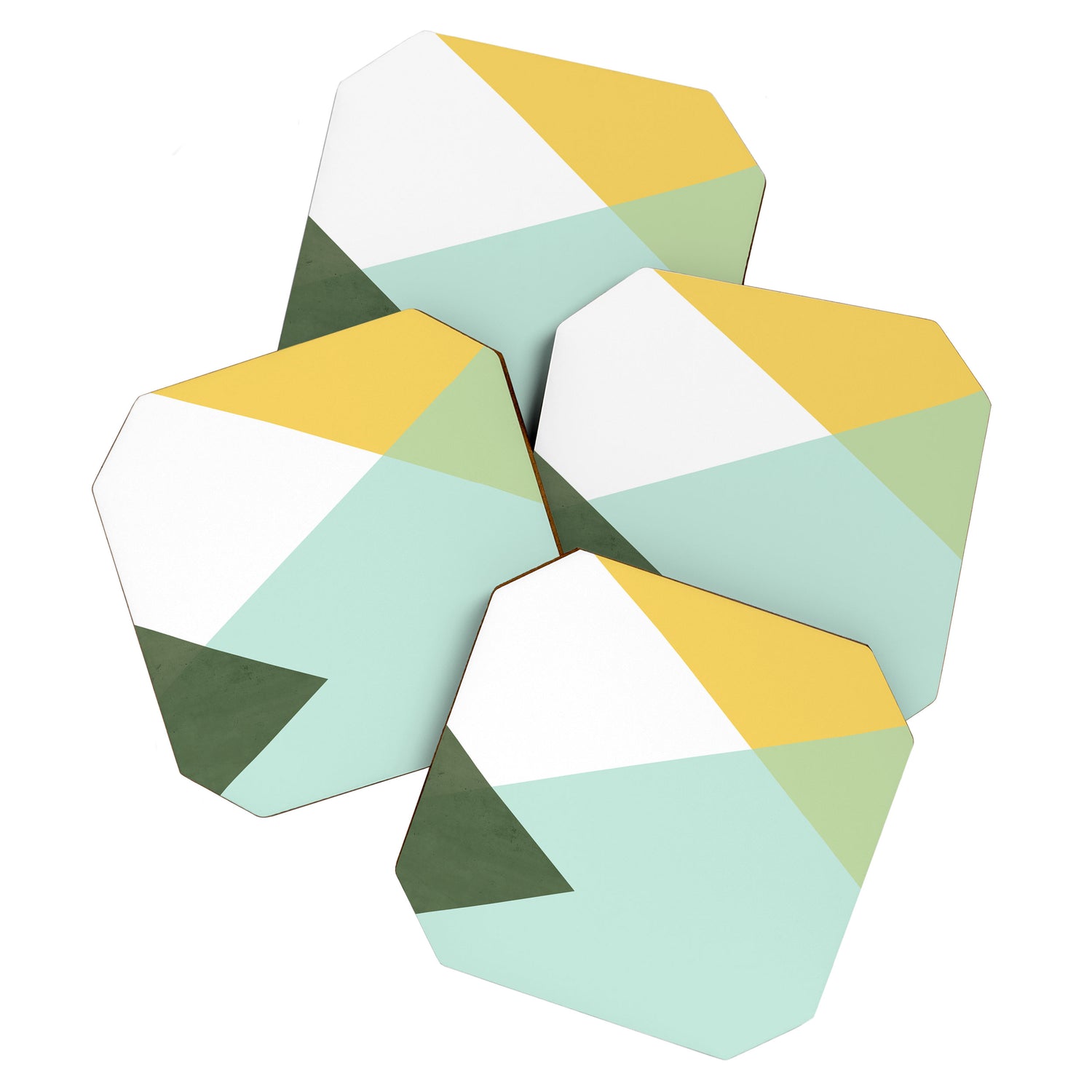 Geometrics - citrus & concrete Coaster Gallery Image 1