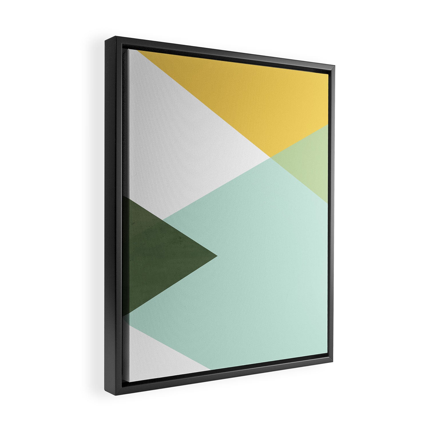 Geometrics - citrus & concrete Framed Canvas Print Gallery Image 2