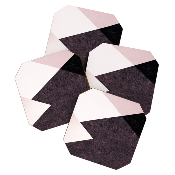 Geometrics III - pink granite & marble Coaster Gallery Image 1