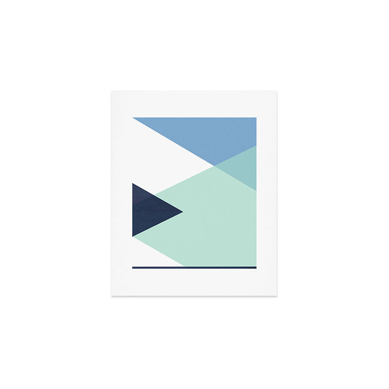Geometrics - seafoam & blue concrete Art Print Gallery Image 1