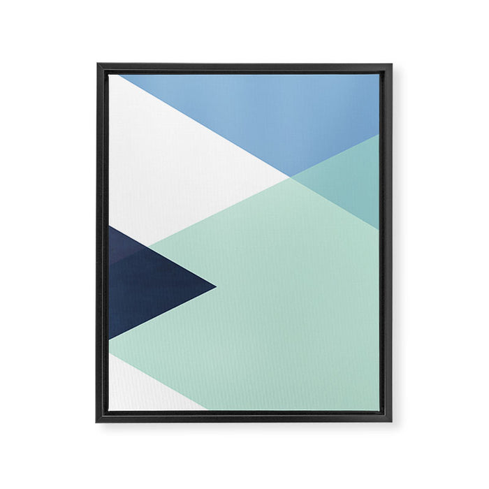 Geometrics - seafoam & blue concrete Framed Canvas Print Gallery Image 1