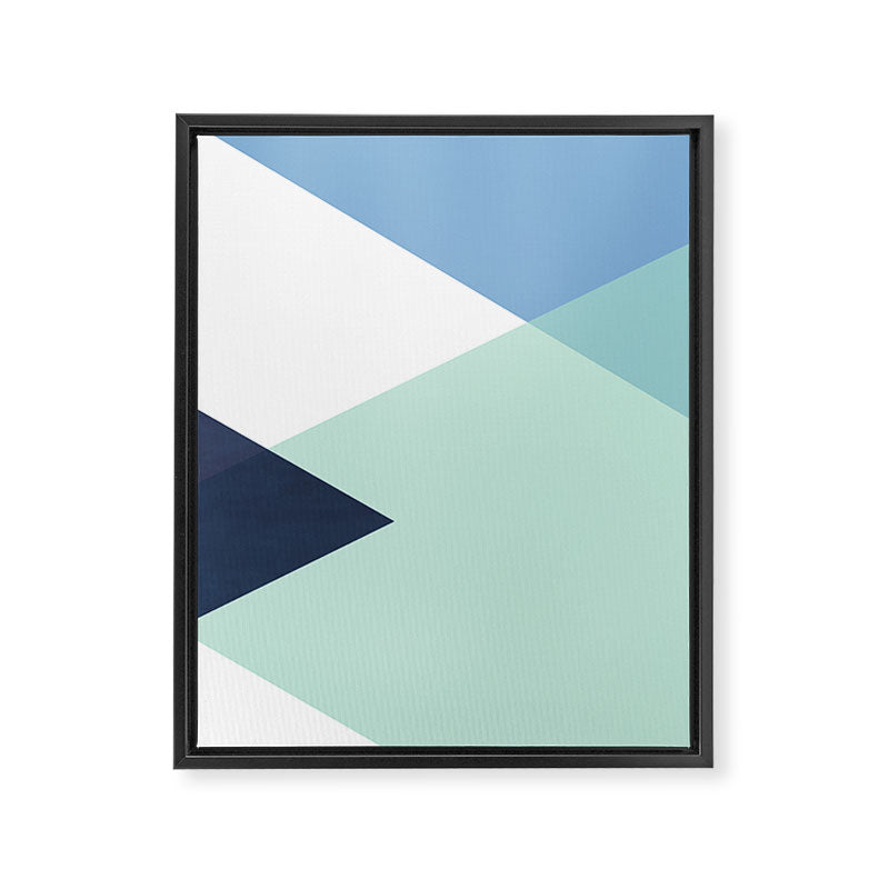 Geometrics - seafoam & blue concrete Framed Canvas Print Gallery Image 6