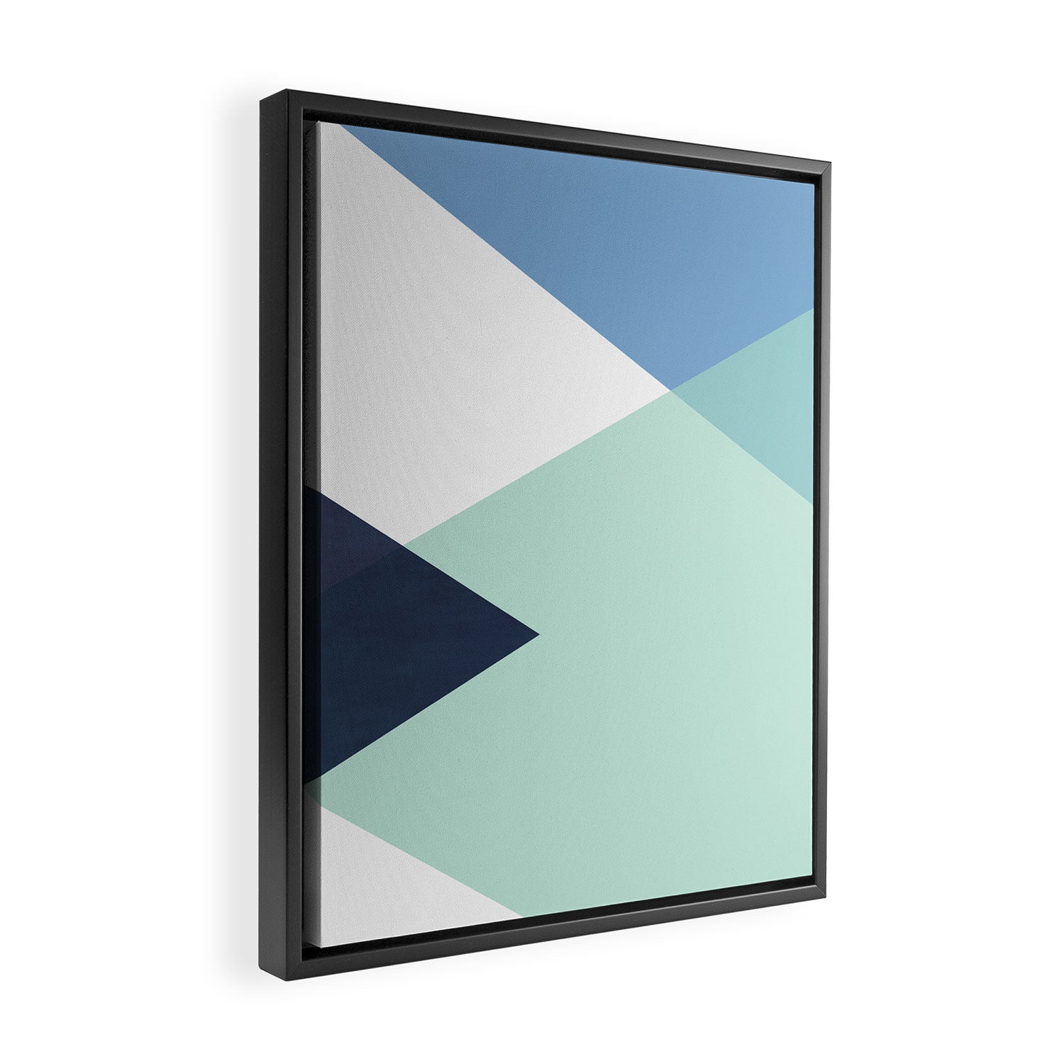 Geometrics - seafoam & blue concrete Framed Canvas Print Gallery Image 2