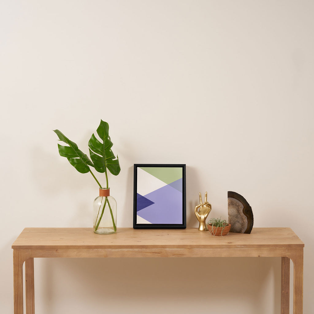 Geometrics - very peri & sage Framed Canvas Print Gallery Image 4
