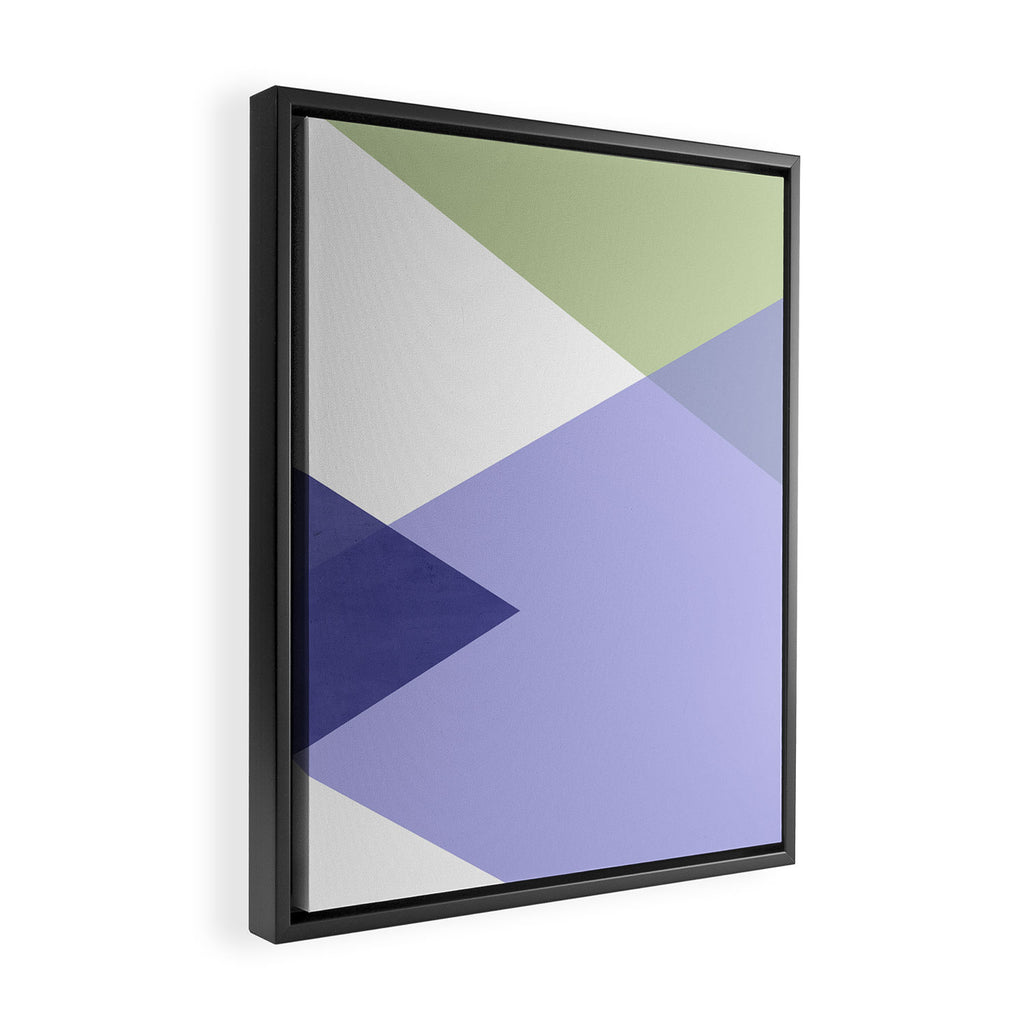 Geometrics - very peri & sage Framed Canvas Print Gallery Image 2