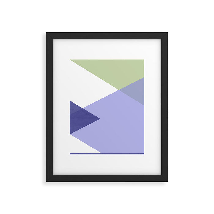 Geometrics - very peri & sage Framed Art Print Gallery Image 1