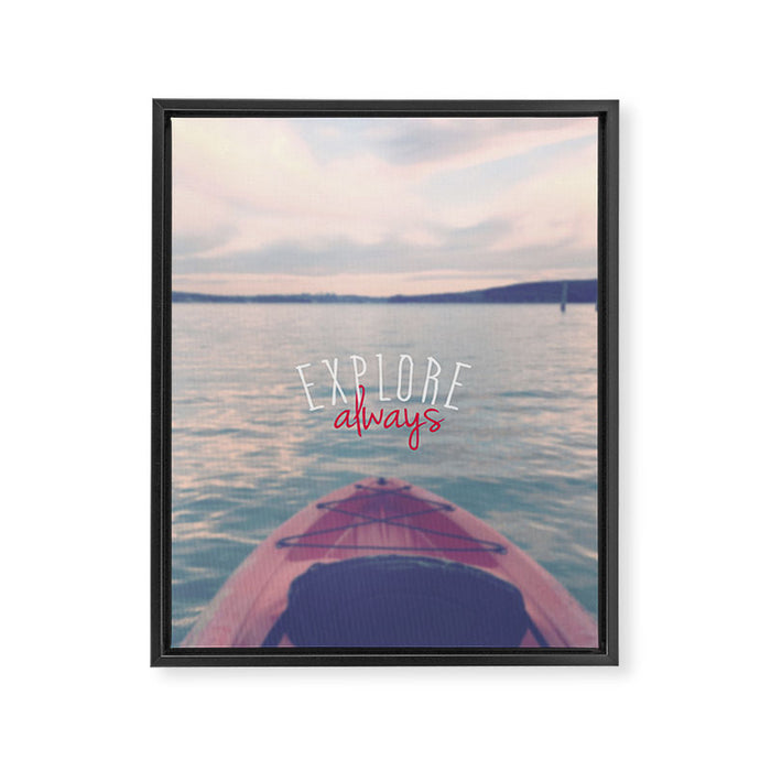Go Explore Framed Canvas Print Gallery Image 1