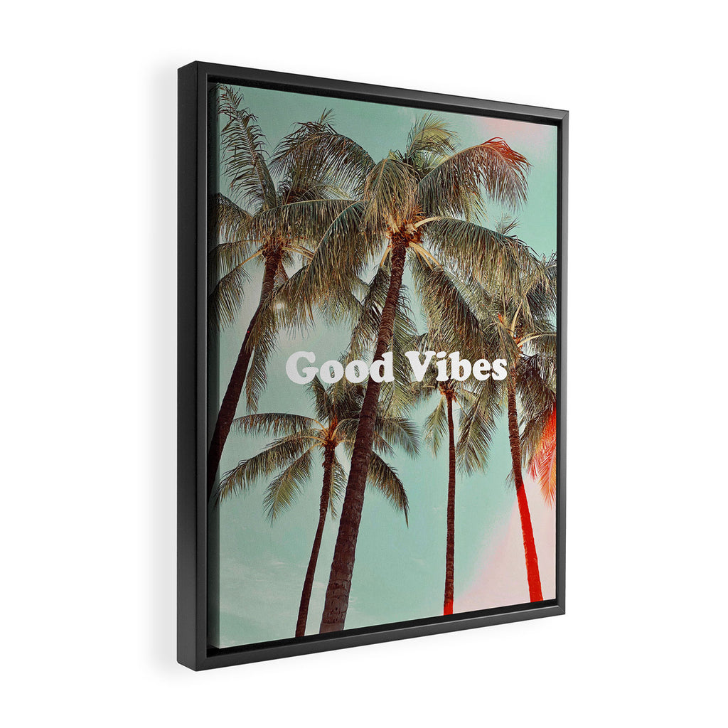 Good Vibes palms Framed Canvas Print Gallery Image 2