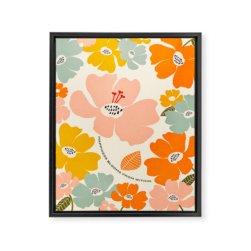 Happiness blooms Framed Canvas Print Gallery Image 6