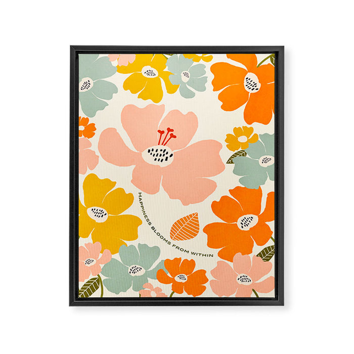 Happiness blooms Framed Canvas Print Gallery Image 1