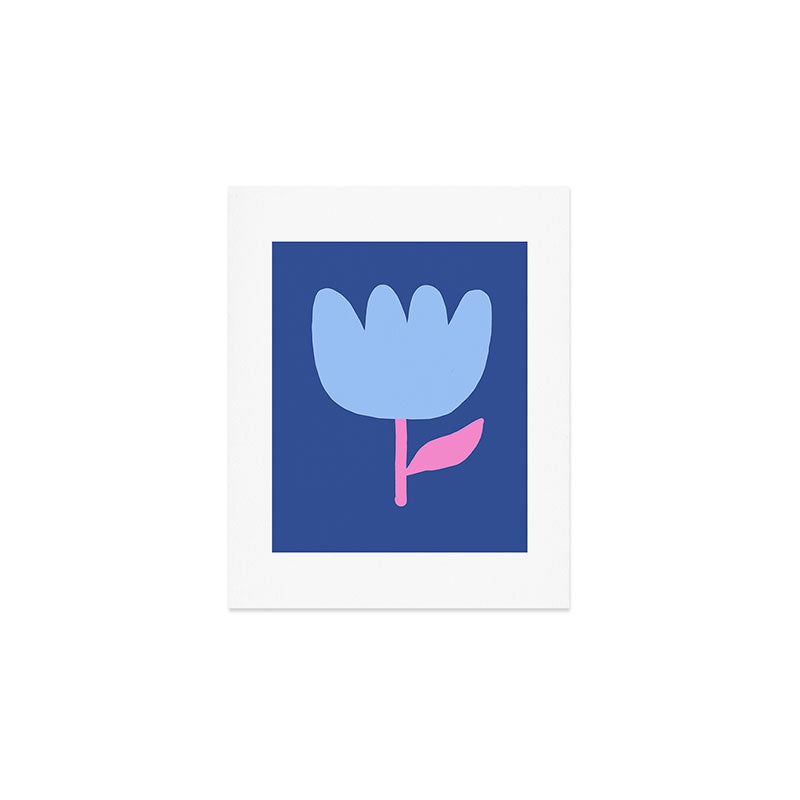 Happy Tulip - blue pink Art Print Gallery Image 1