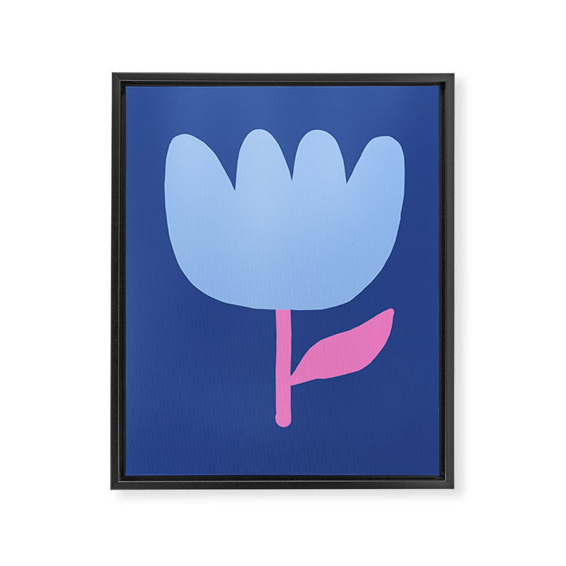 Happy Tulip - blue pink Framed Canvas Print Gallery Image 6