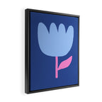 Happy Tulip - blue pink Framed Canvas Print Gallery Image 2