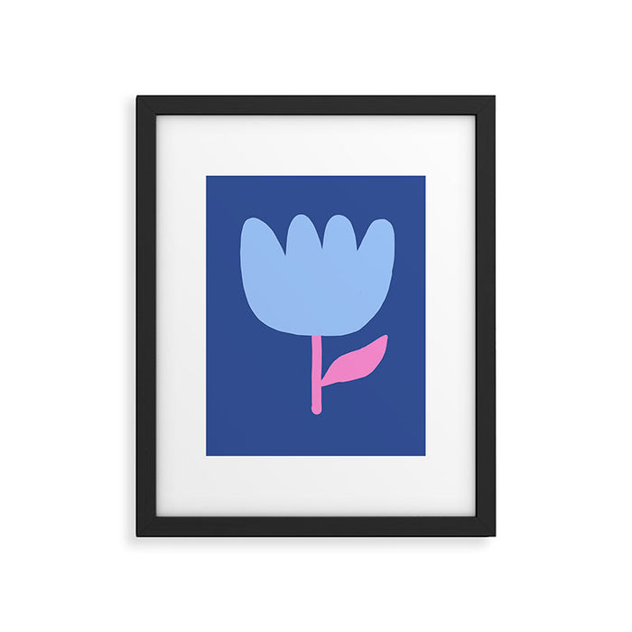 Happy Tulip - blue pink Framed Art Print Gallery Image 1