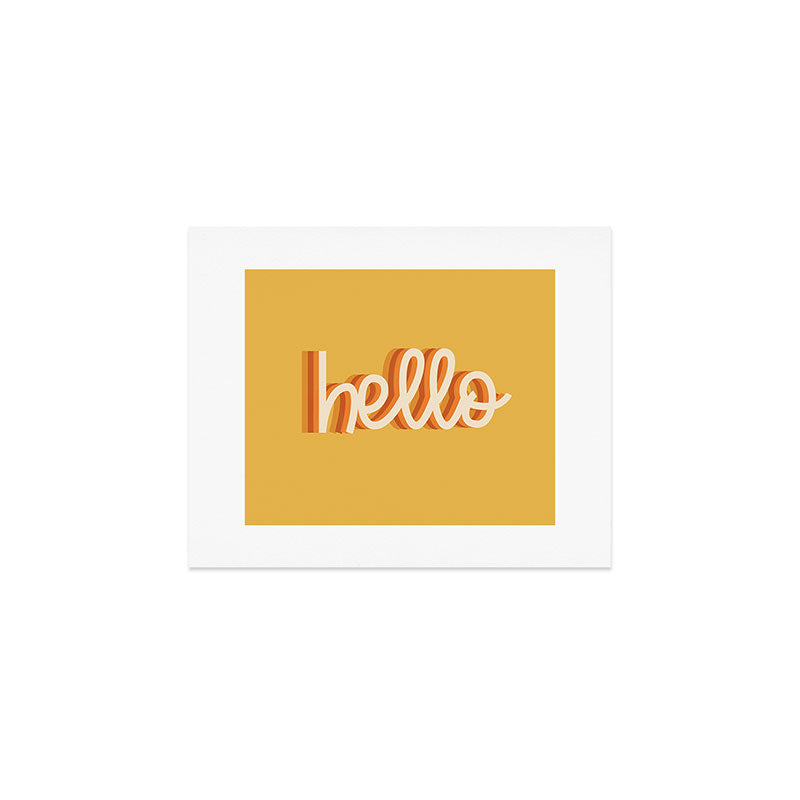 Hello - retro Art Print Gallery Image 1