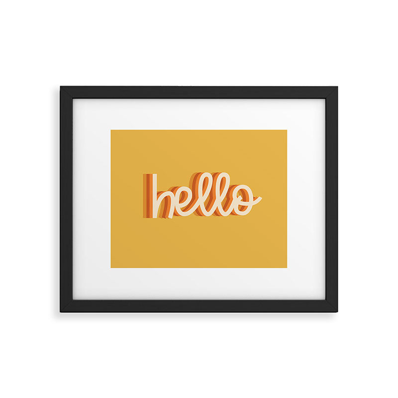Hello - retro Framed Art Print Gallery Image 5