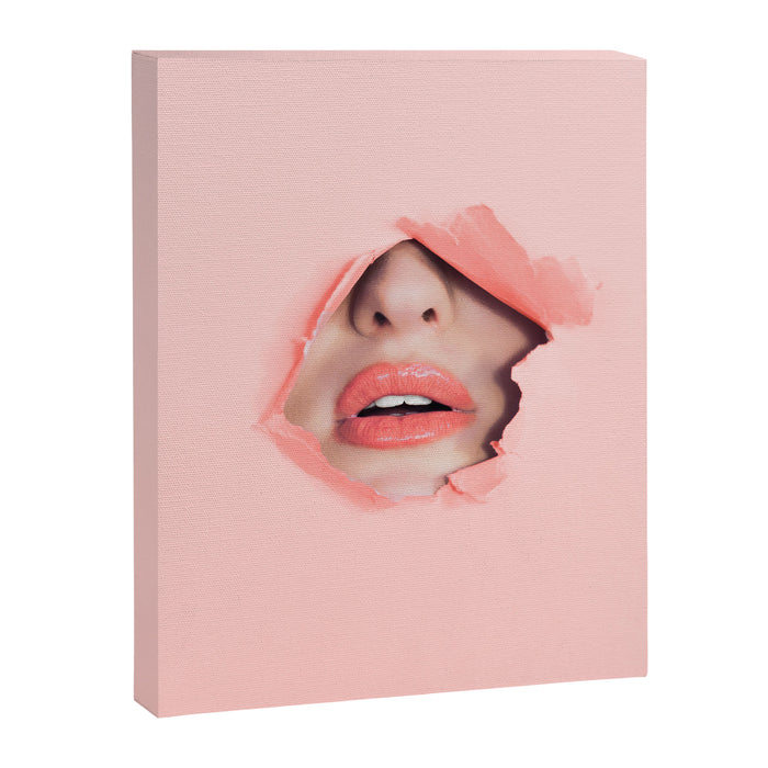 Her lips - coral Canvas Print Gallery Image 1