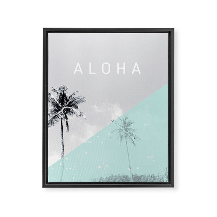 Island vibes retro - Aloha Framed Canvas Print Gallery Image 1