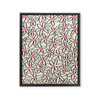 Joyful Flower Lines - b/w pink Framed Canvas Print Gallery Image 6