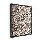 Joyful Flower Lines - b/w pink Framed Canvas Print Gallery Image 2