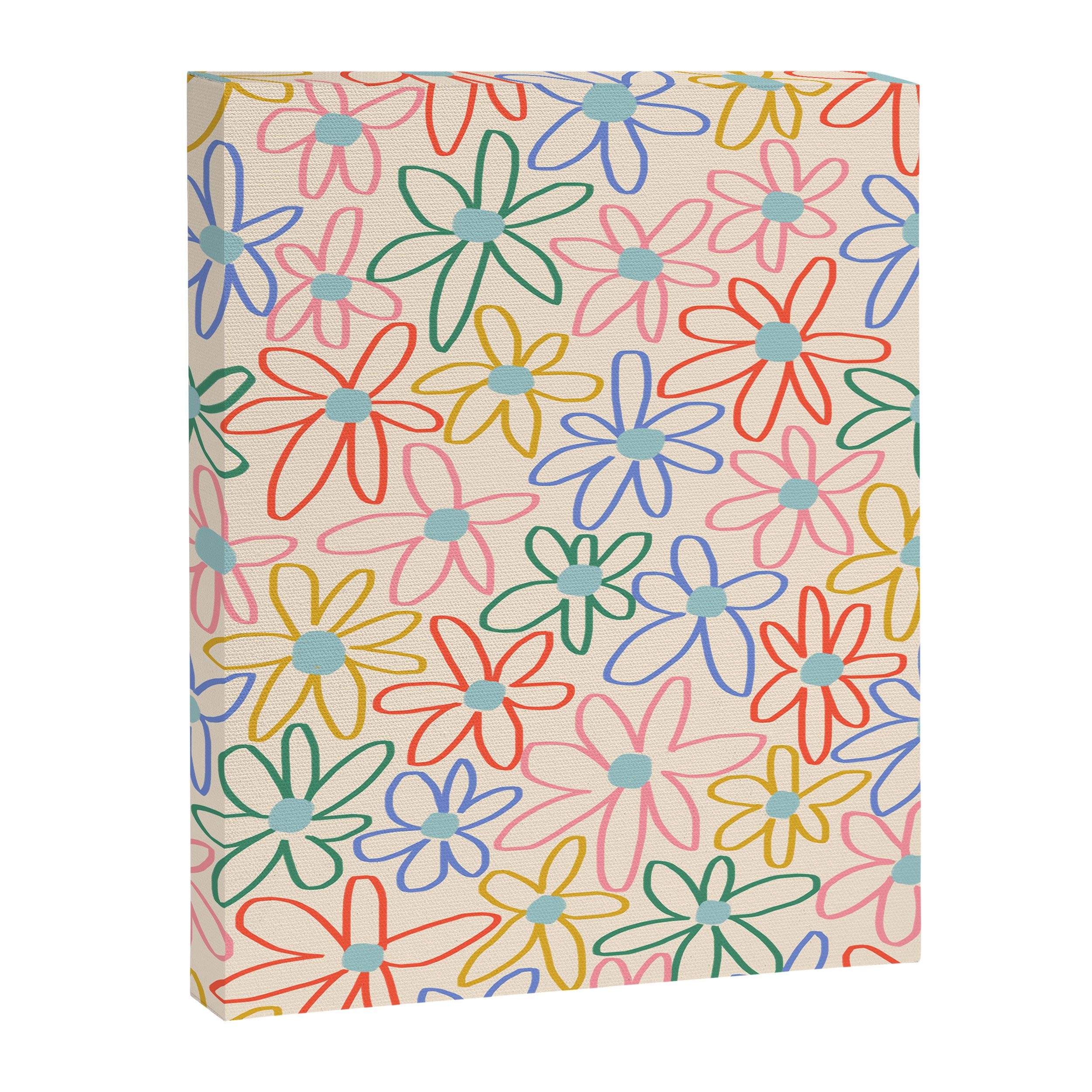Joyful Flower Lines - rainbow Canvas Print Gallery Image 6