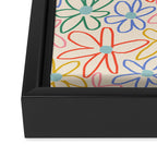 Joyful Flower Lines - rainbow Framed Canvas Print Gallery Image 3