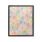 Joyful Flower Lines - rainbow Framed Canvas Print Gallery Image 6