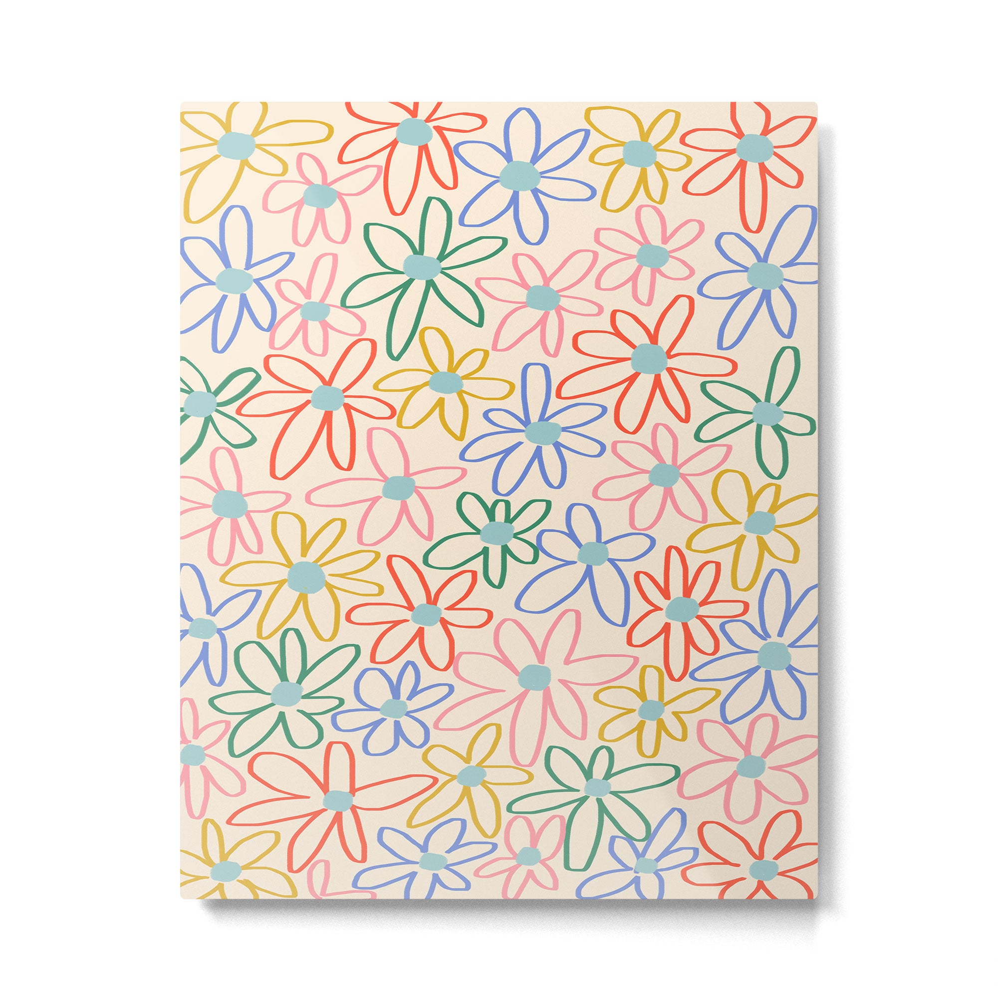 Joyful Flower Lines - rainbow Metal Print Gallery Image 4