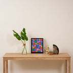 Joyful Flowers - blue Framed Canvas Print Gallery Image 4