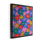 Joyful Flowers - blue Framed Canvas Print Gallery Image 2