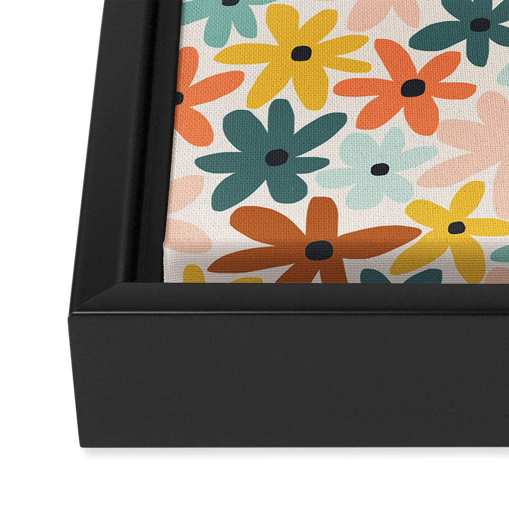 Joyful Flowers - earthy Framed Canvas Print Gallery Image 3