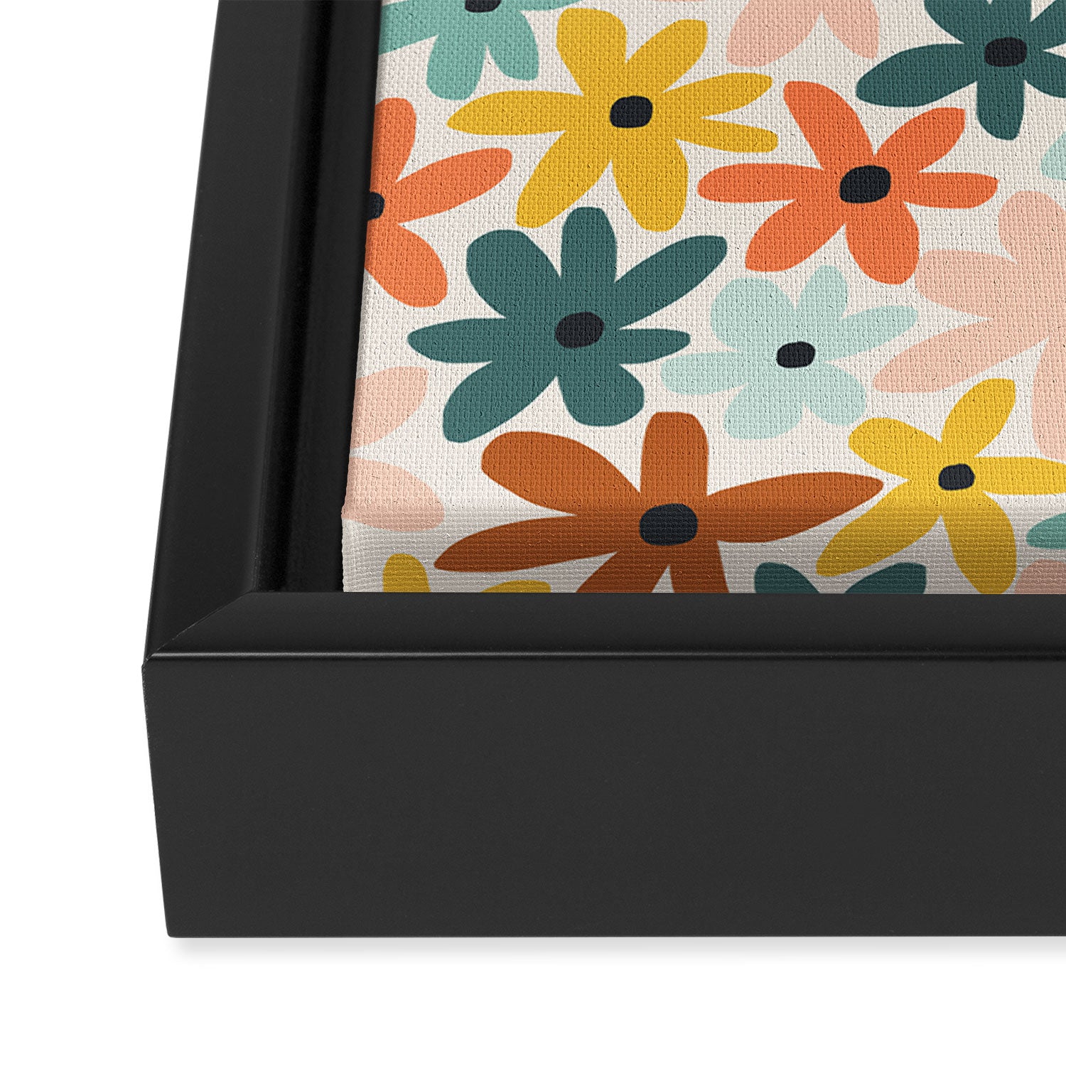 Joyful Flowers - earthy Framed Canvas Print Gallery Image 3