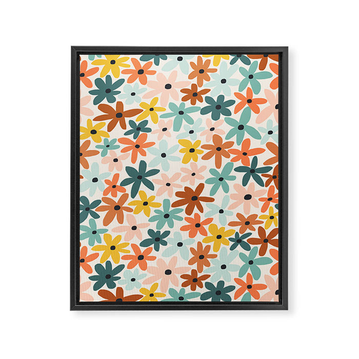 Joyful Flowers - earthy Framed Canvas Print Gallery Image 1
