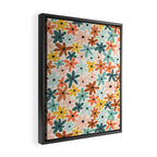 Joyful Flowers - earthy Framed Canvas Print Gallery Image 2