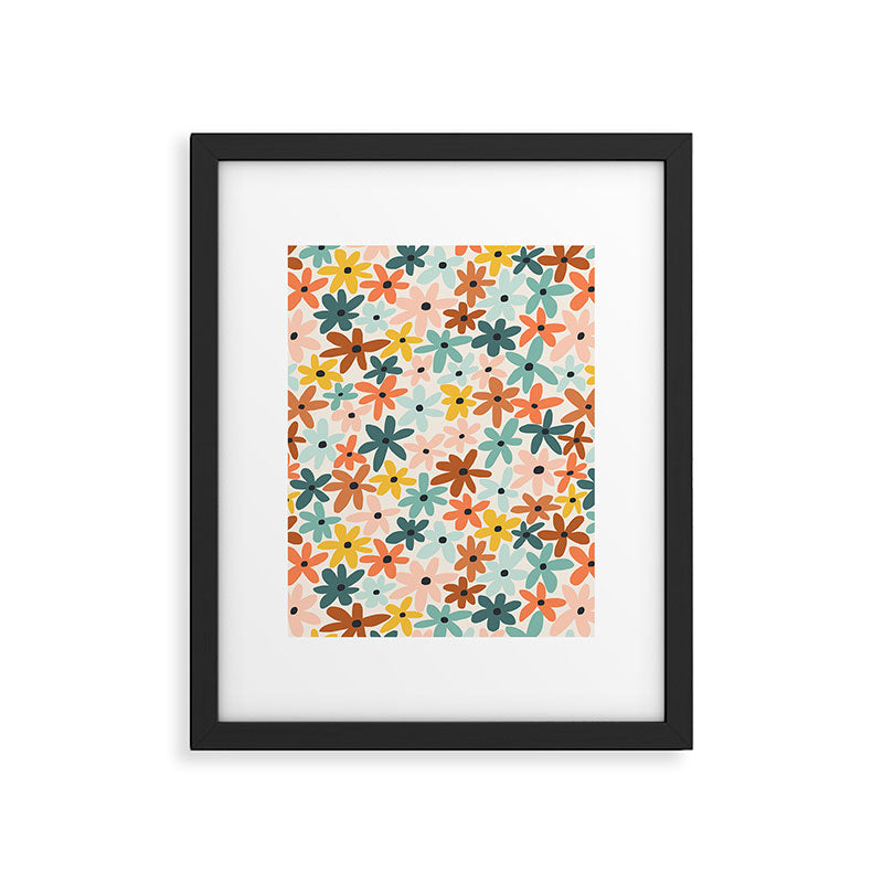 Joyful Flowers - earthy Framed Art Print Gallery Image 5