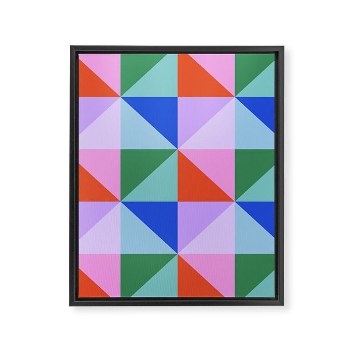 Kaleidoscope - brights Framed Canvas Print Gallery Image 1
