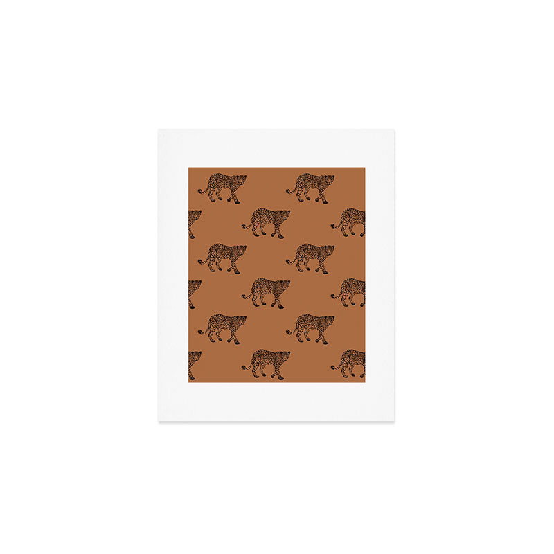Leopard pattern - terracotta Art Print Gallery Image 1