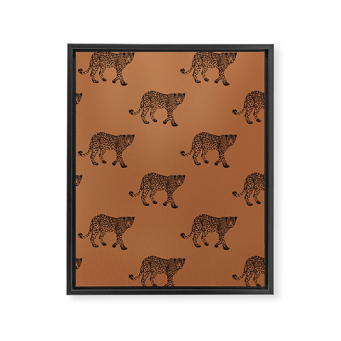 Leopard pattern - terracotta Framed Canvas Print Gallery Image 1