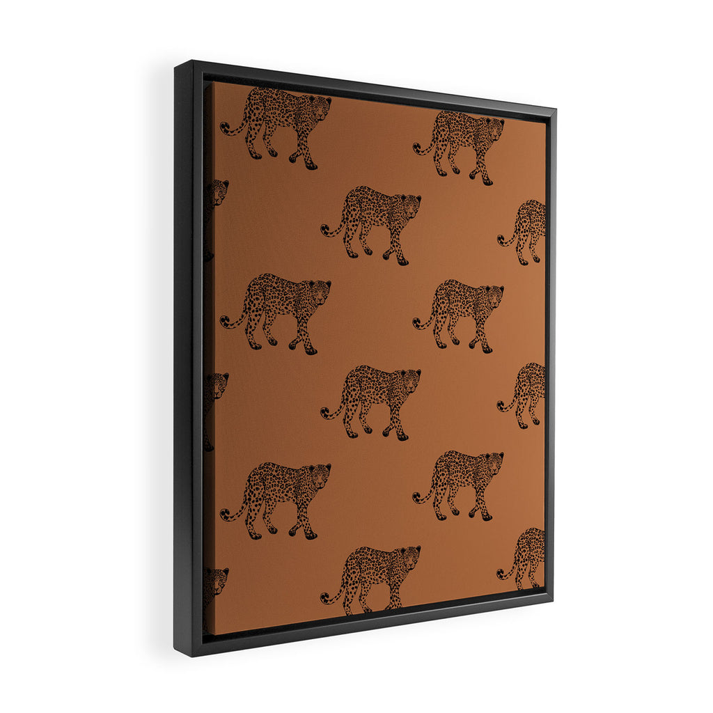 Leopard pattern - terracotta Framed Canvas Print Gallery Image 2