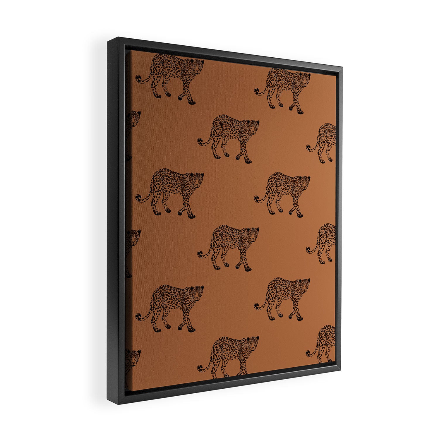 Leopard pattern - terracotta Framed Canvas Print Gallery Image 2