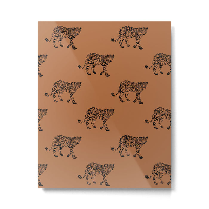 Leopard pattern - terracotta Metal Print Gallery Image 1