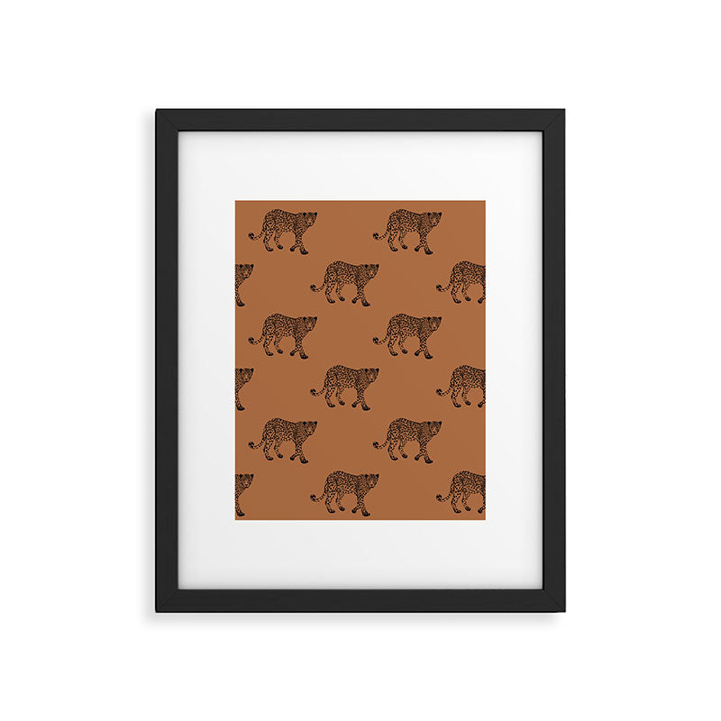 Leopard pattern - terracotta Framed Art Print Gallery Image 6