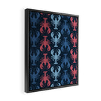 Lobster parade - navy Framed Canvas Print Gallery Image 2