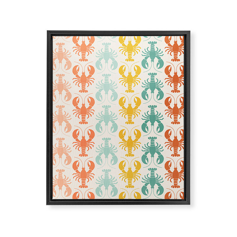 Lobster parade - retro Framed Canvas Print Gallery Image 6