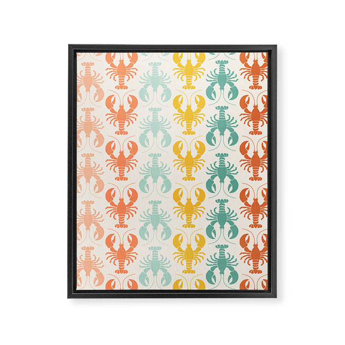 Lobster parade - retro Framed Canvas Print Gallery Image 1