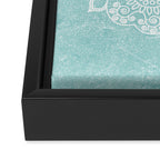 Mandala on concrete - teal Framed Canvas Print Gallery Image 3
