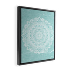 Mandala on concrete - teal Framed Canvas Print Gallery Image 2