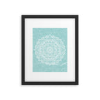 Mandala on concrete - teal Framed Art Print Gallery Image 6
